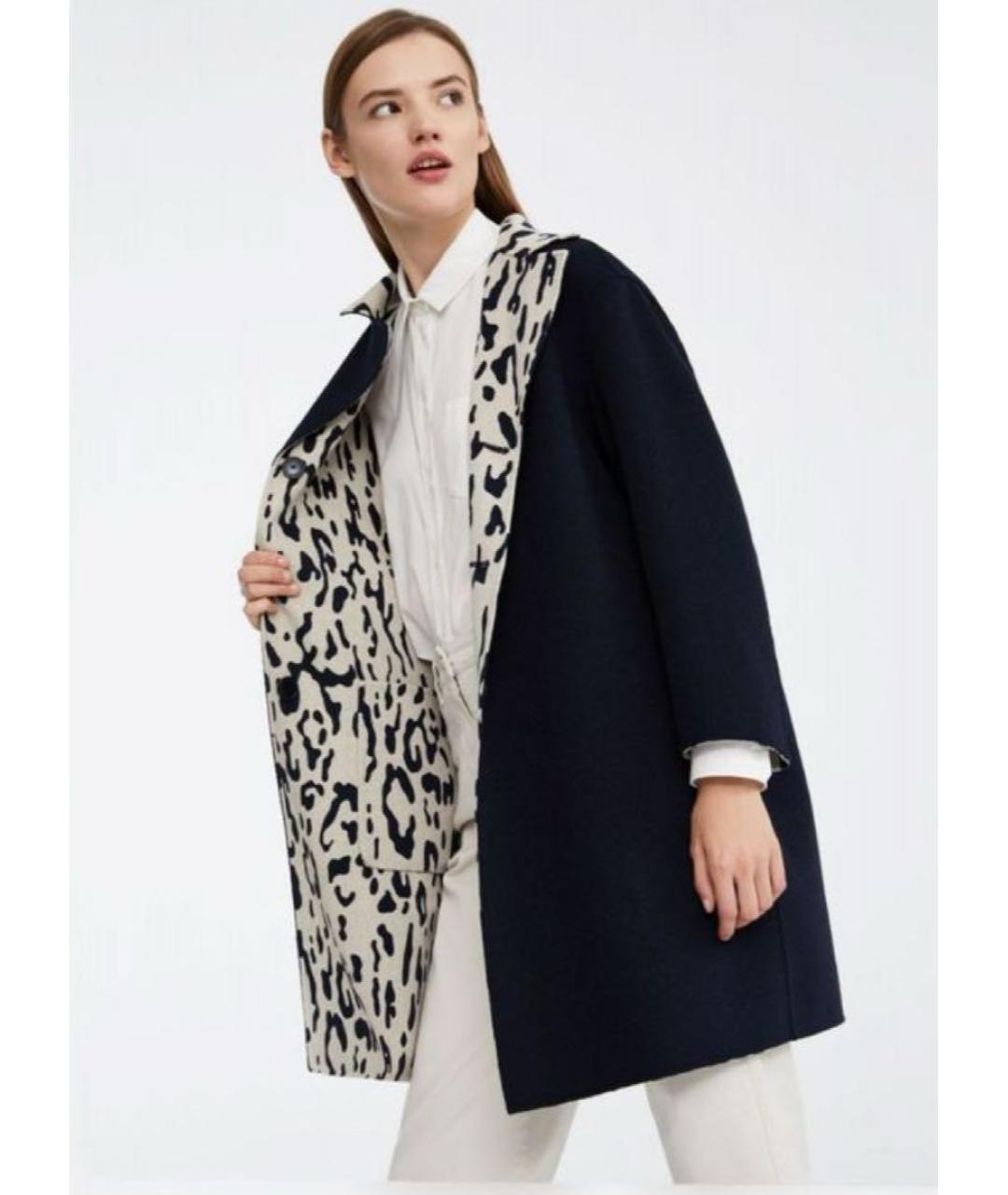 MAX MARA Темно-синее шерстяное пальто, фото 4