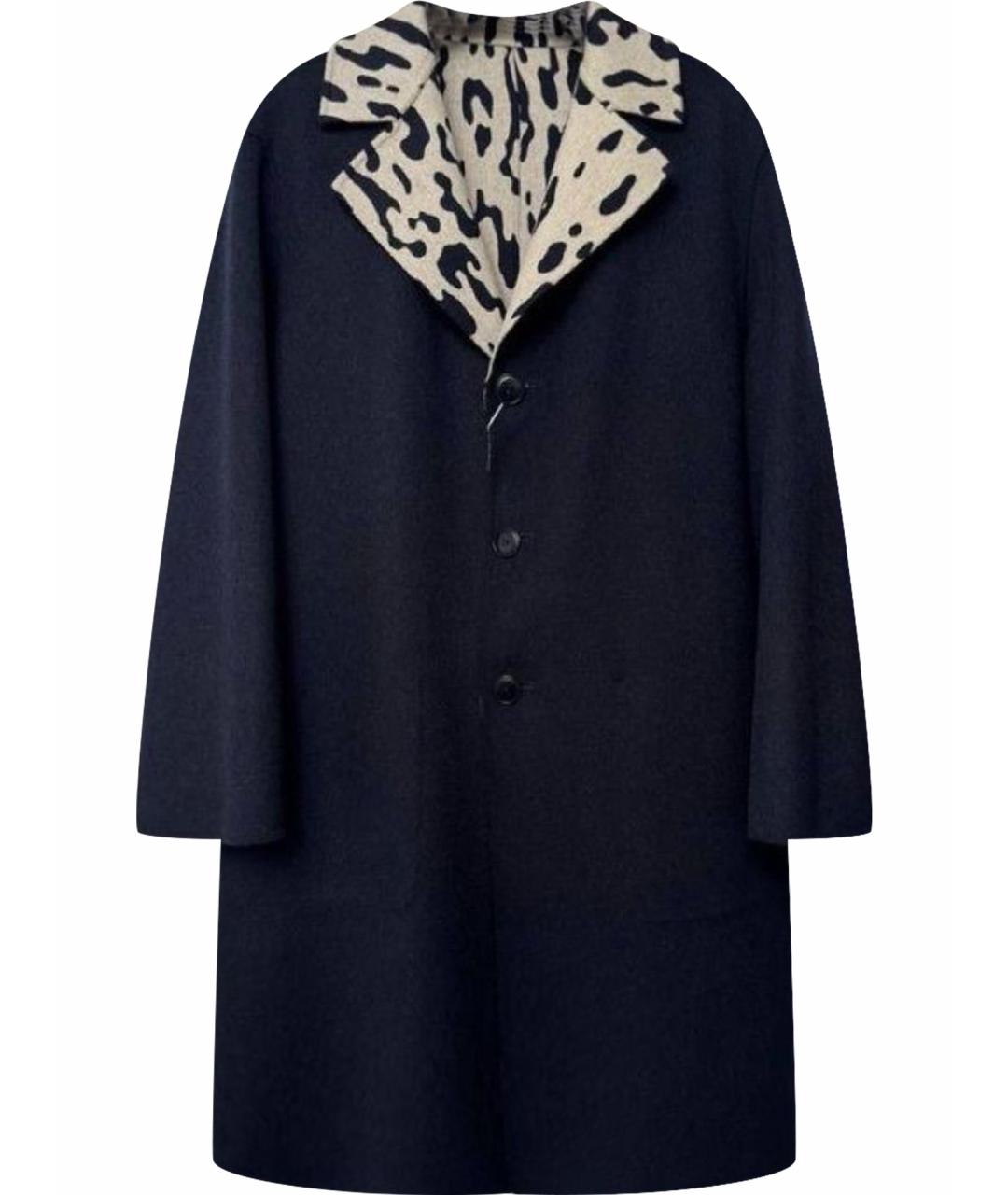 MAX MARA Темно-синее шерстяное пальто, фото 1