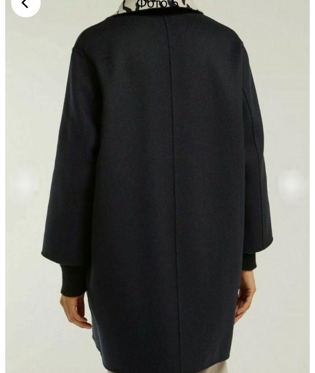 MAX MARA Темно-синее шерстяное пальто, фото 2