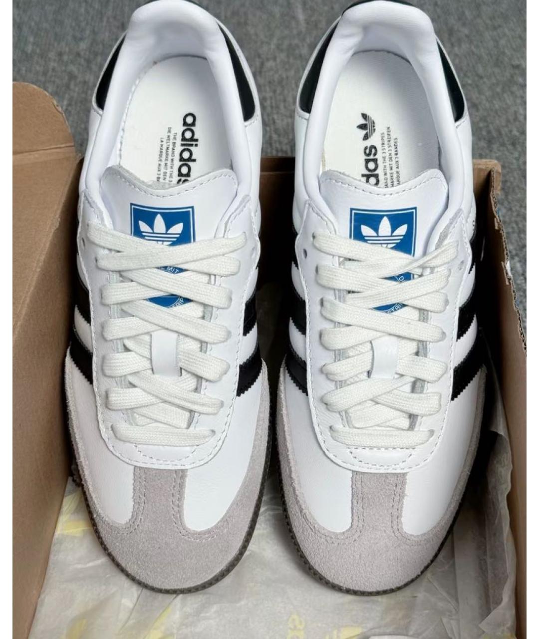 ADIDAS Белые кожаные низкие кроссовки / кеды, фото 5