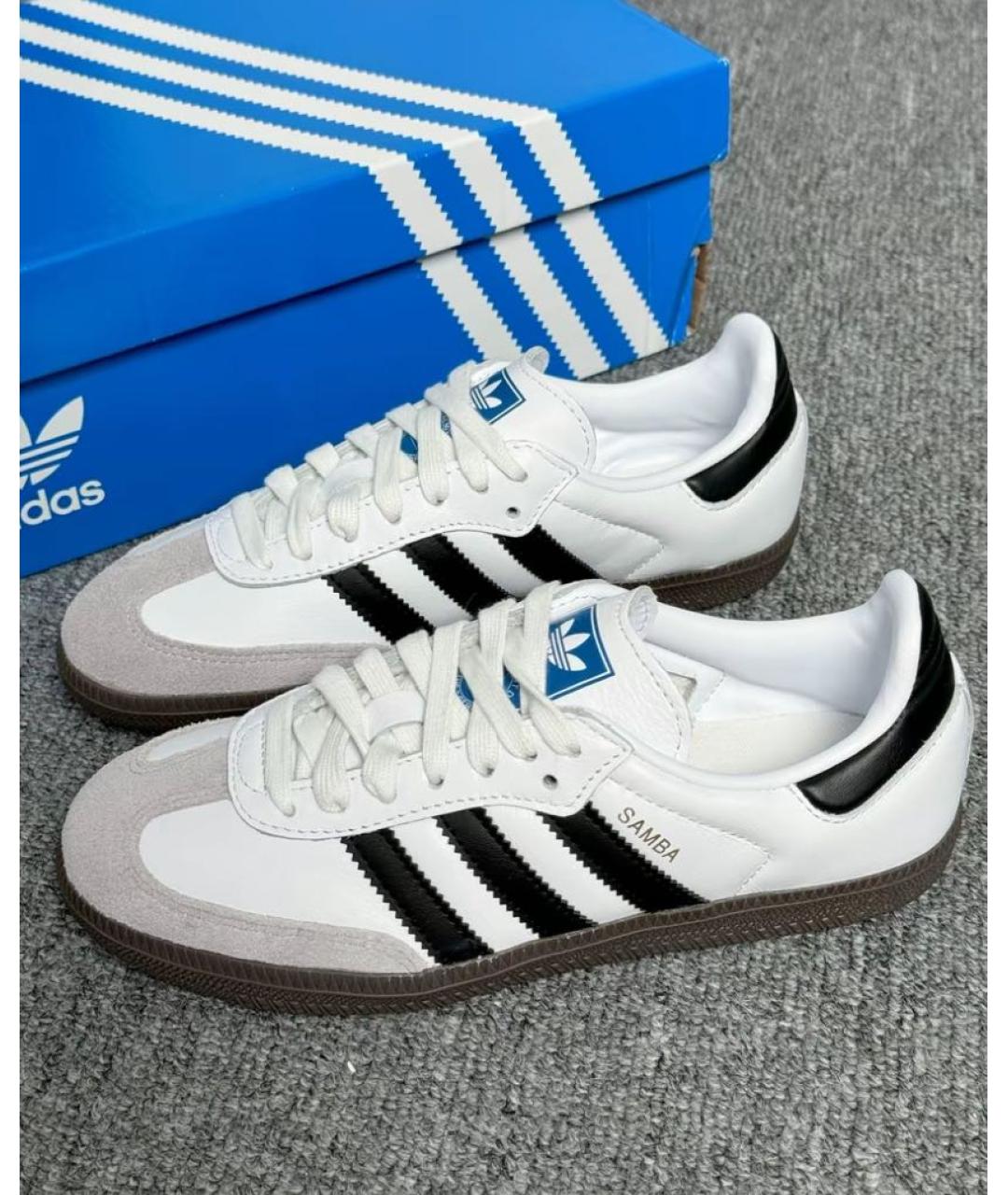 ADIDAS Белые кожаные низкие кроссовки / кеды, фото 6