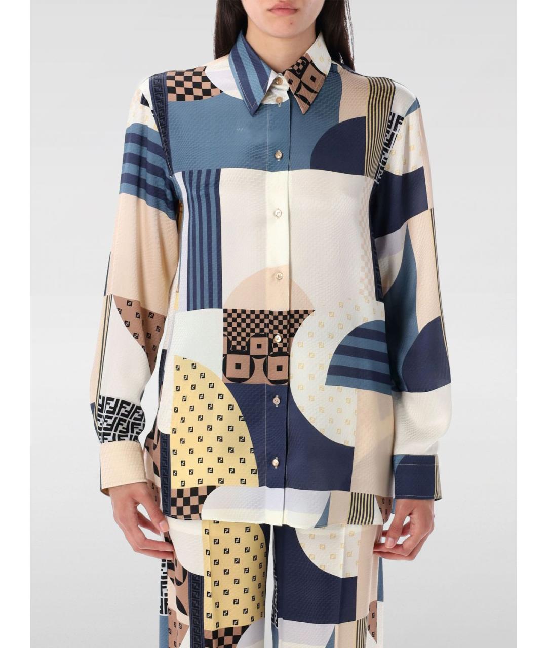 FENDI Мульти шелковая рубашка, фото 2