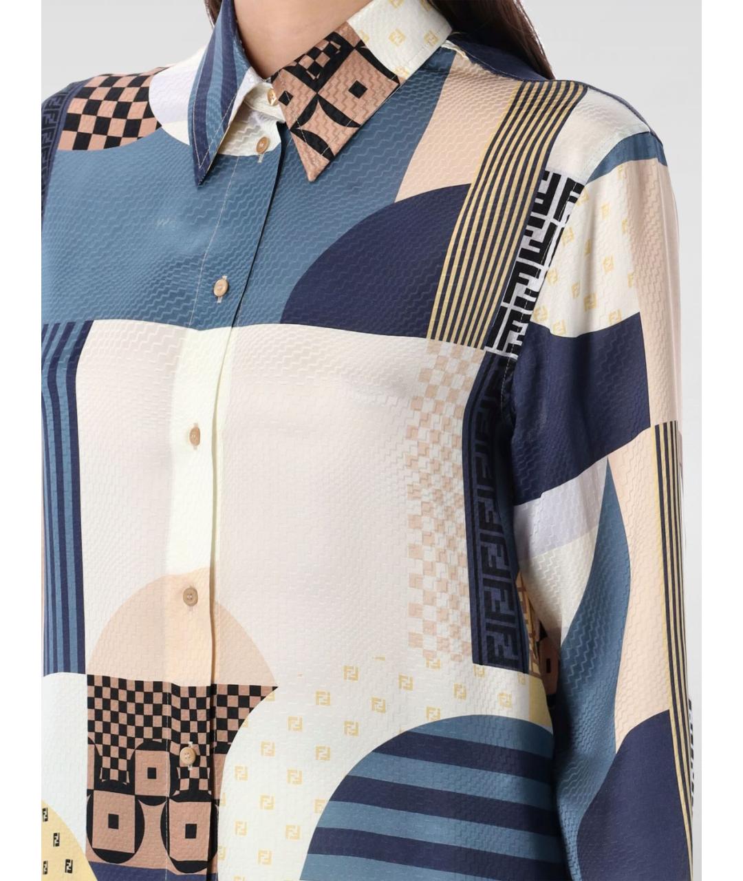 FENDI Мульти шелковая рубашка, фото 4