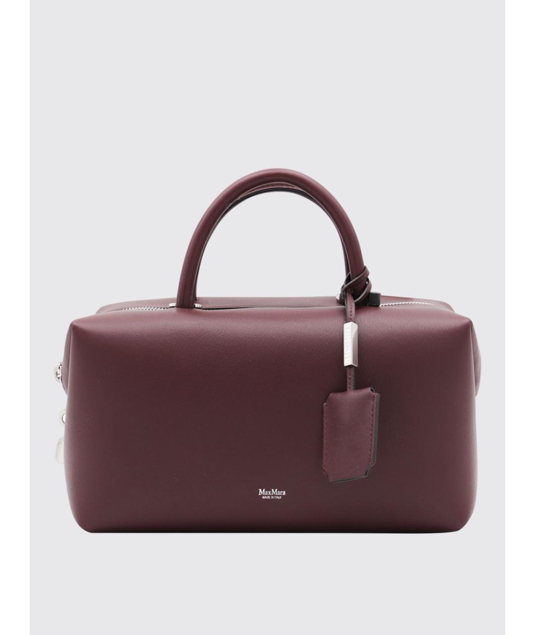 MAX MARA Бордовая кожаная сумка тоут, фото 5