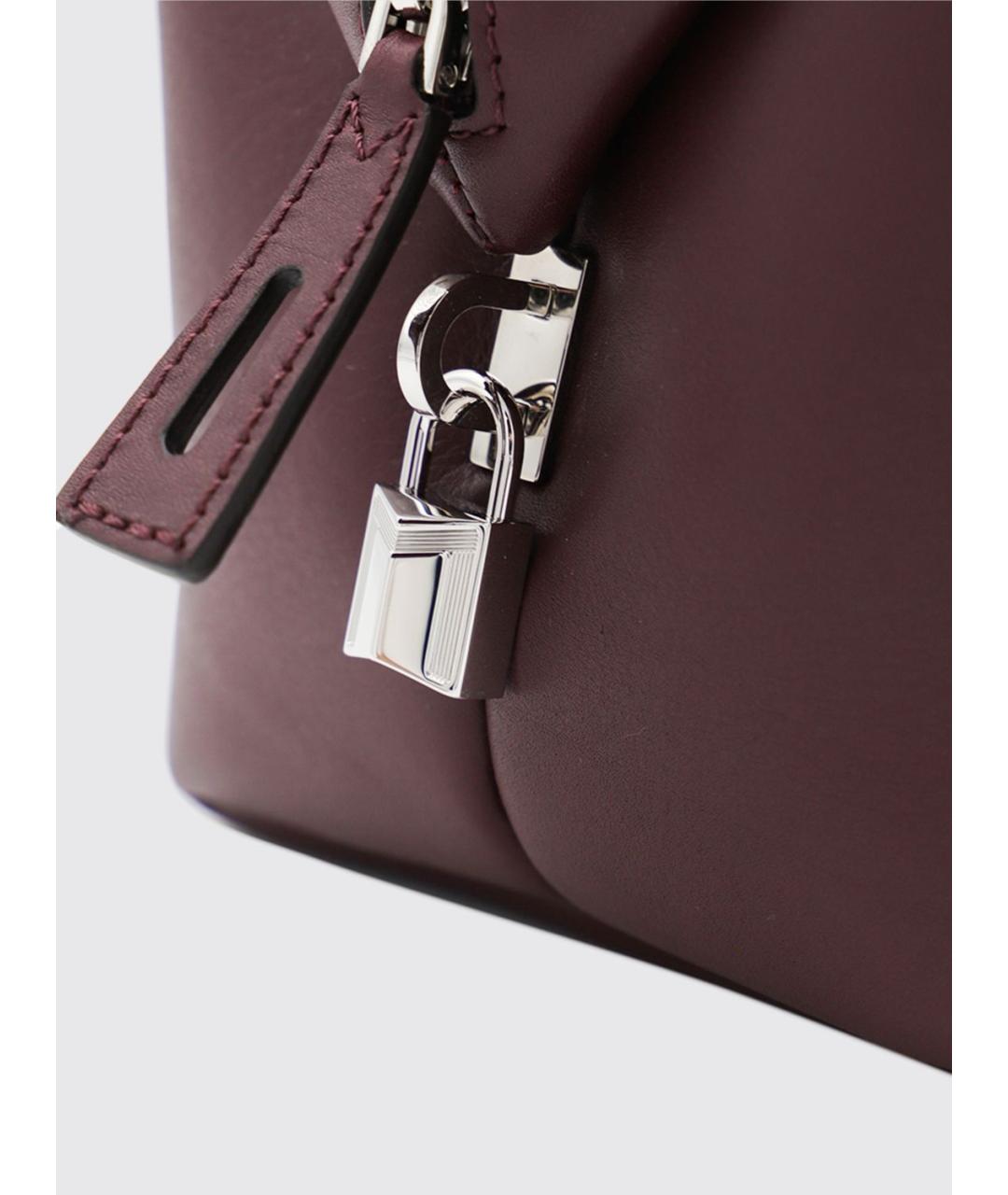 MAX MARA Бордовая кожаная сумка тоут, фото 4