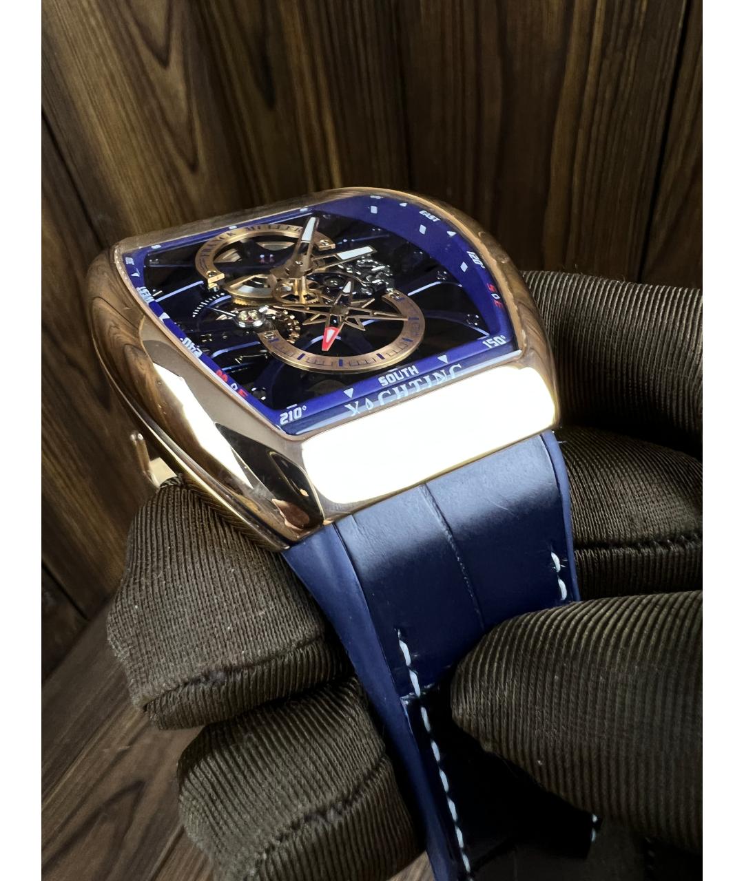 FRANCK MULLER Темно-синие часы из розового золота, фото 7