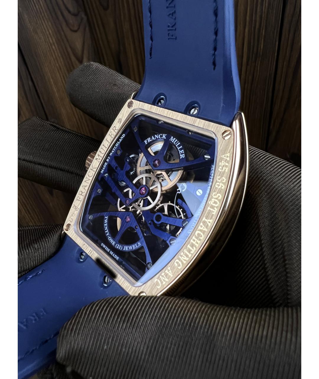 FRANCK MULLER Темно-синие часы из розового золота, фото 6