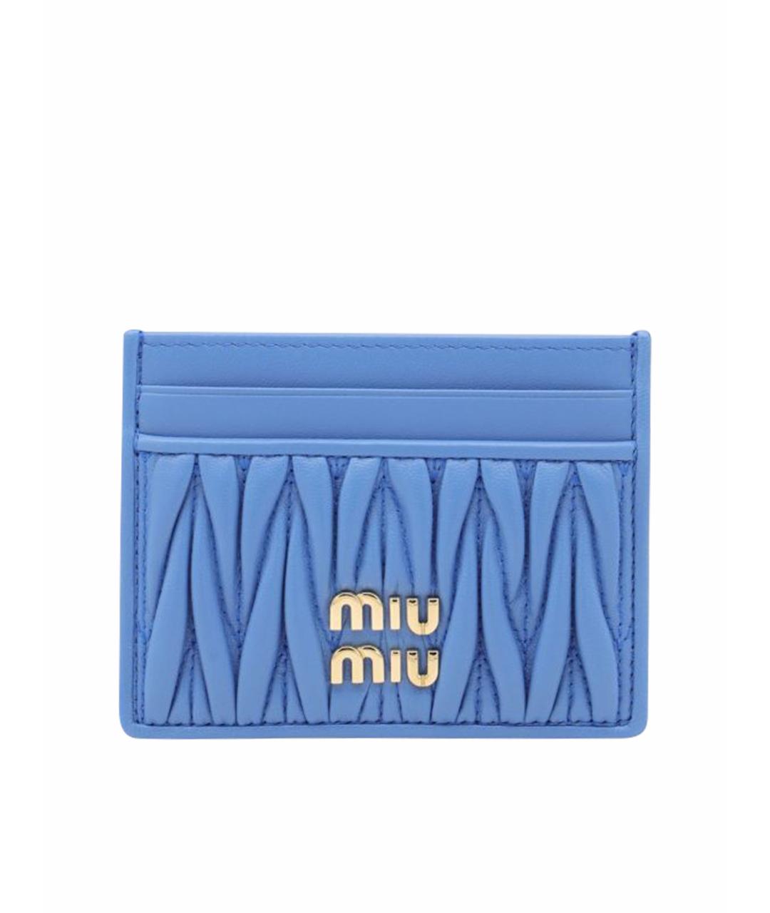 MIU MIU Голубой кожаный кардхолдер, фото 1