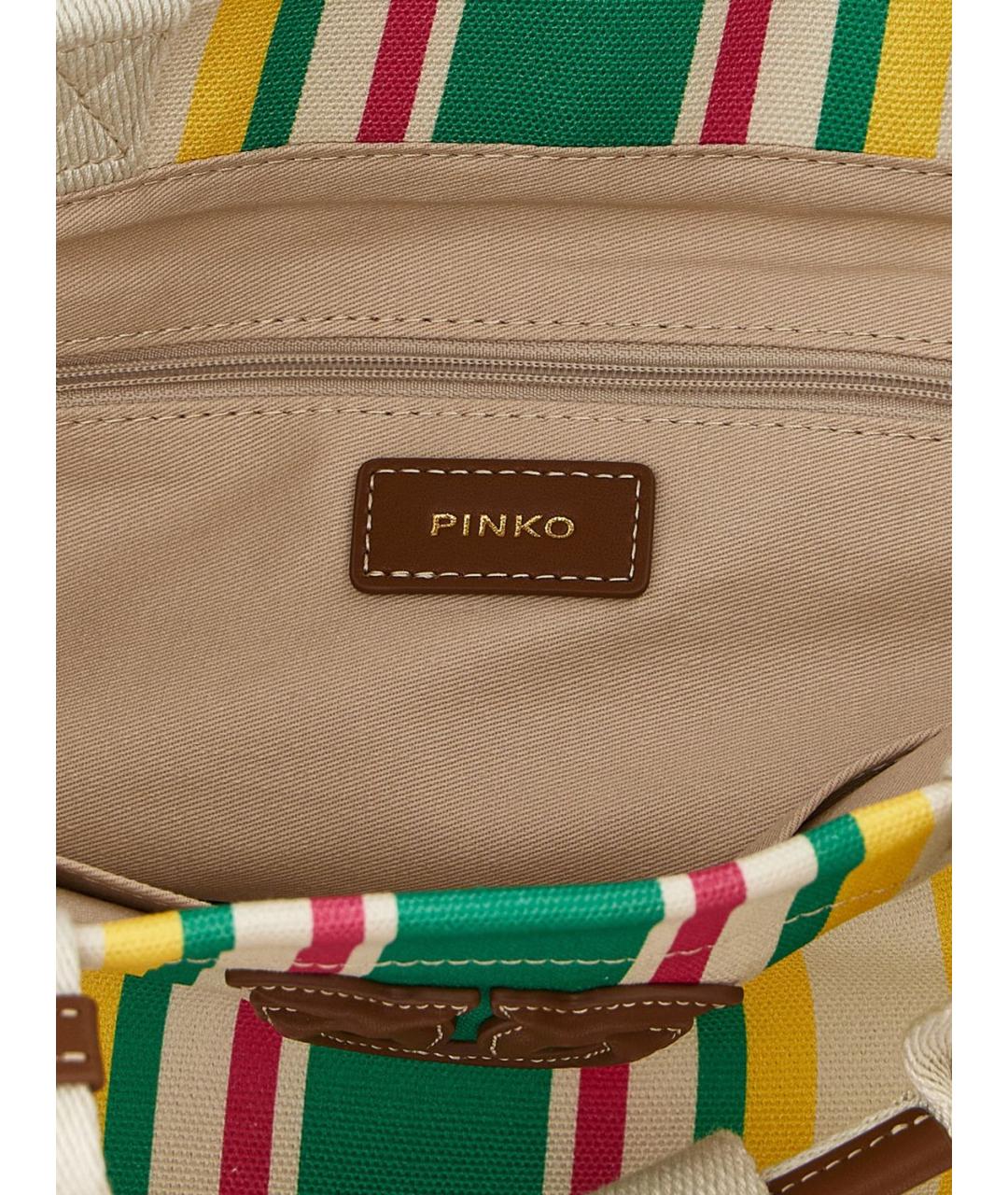PINKO Зеленая тканевая сумка тоут, фото 3