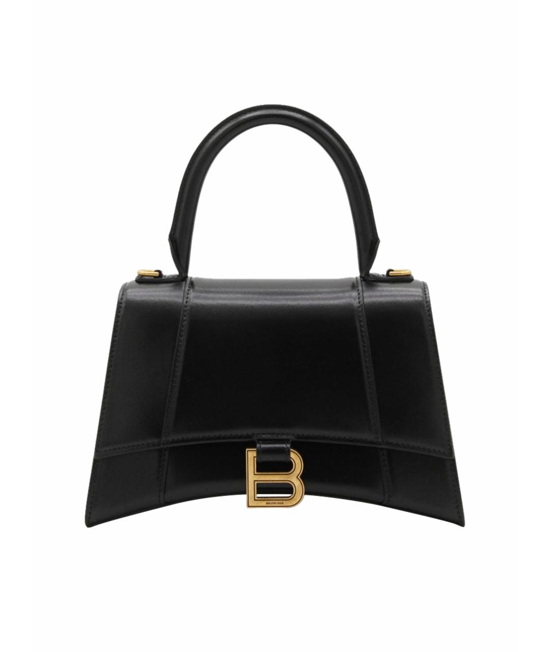 BALENCIAGA Черная кожаная сумка с короткими ручками, фото 1