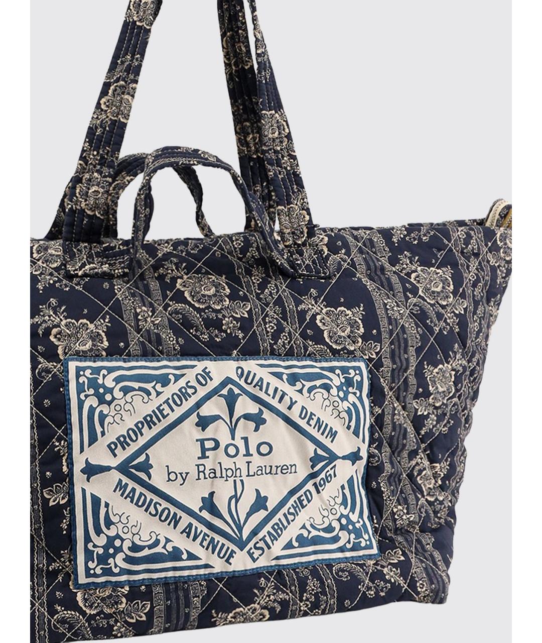 POLO RALPH LAUREN Синяя деним сумка тоут, фото 3