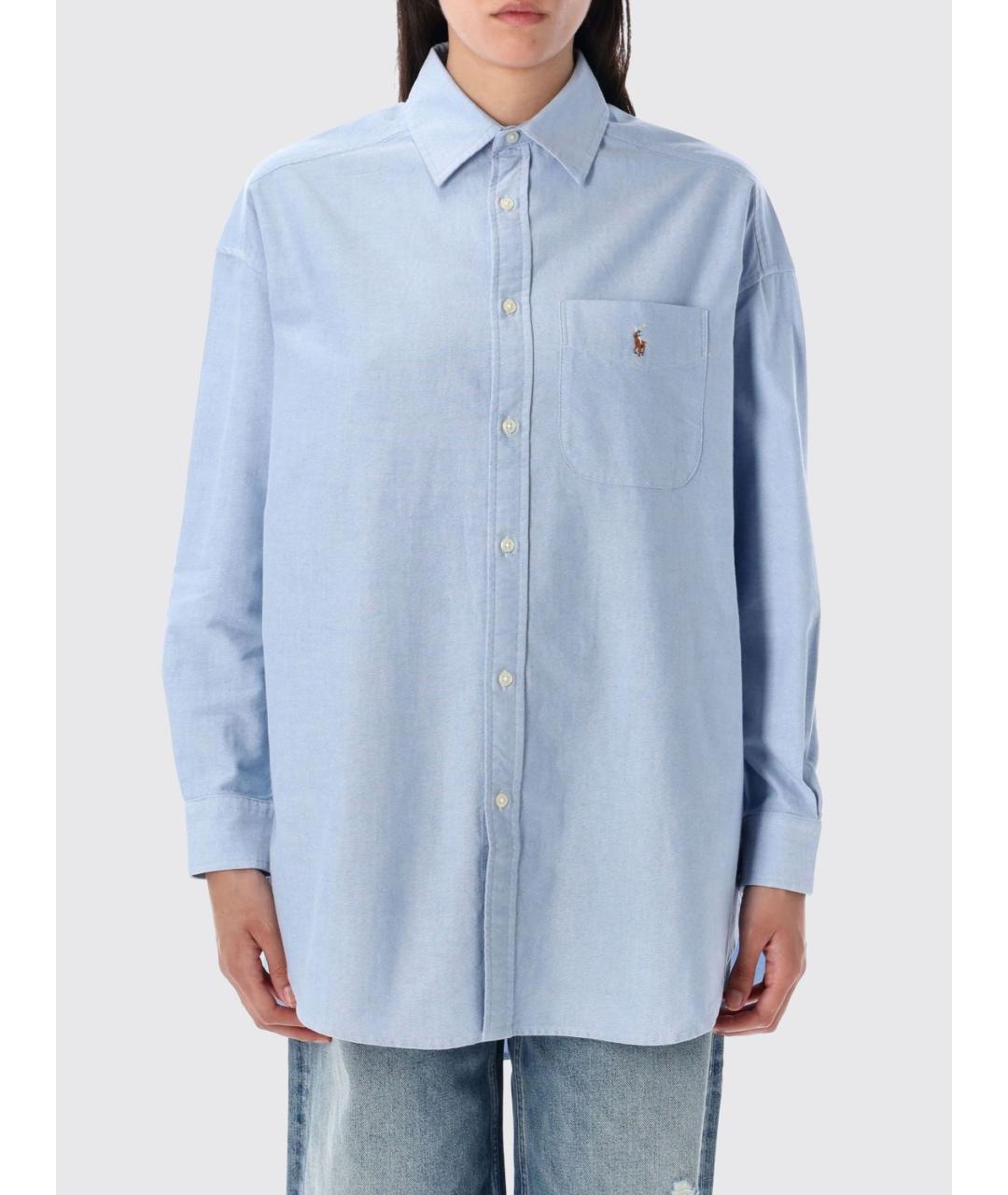 POLO RALPH LAUREN Голубая хлопковая рубашка, фото 2