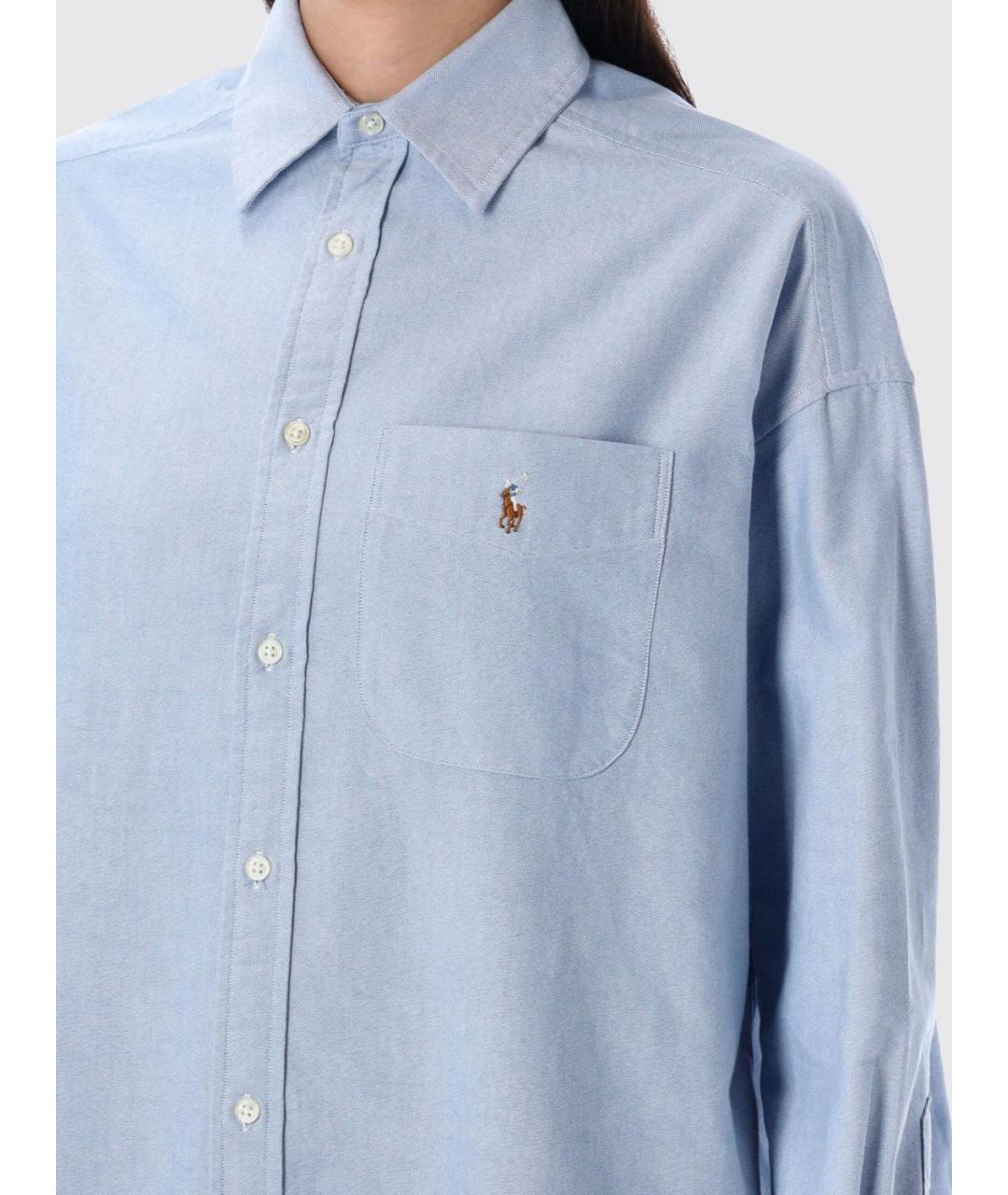POLO RALPH LAUREN Голубая хлопковая рубашка, фото 4