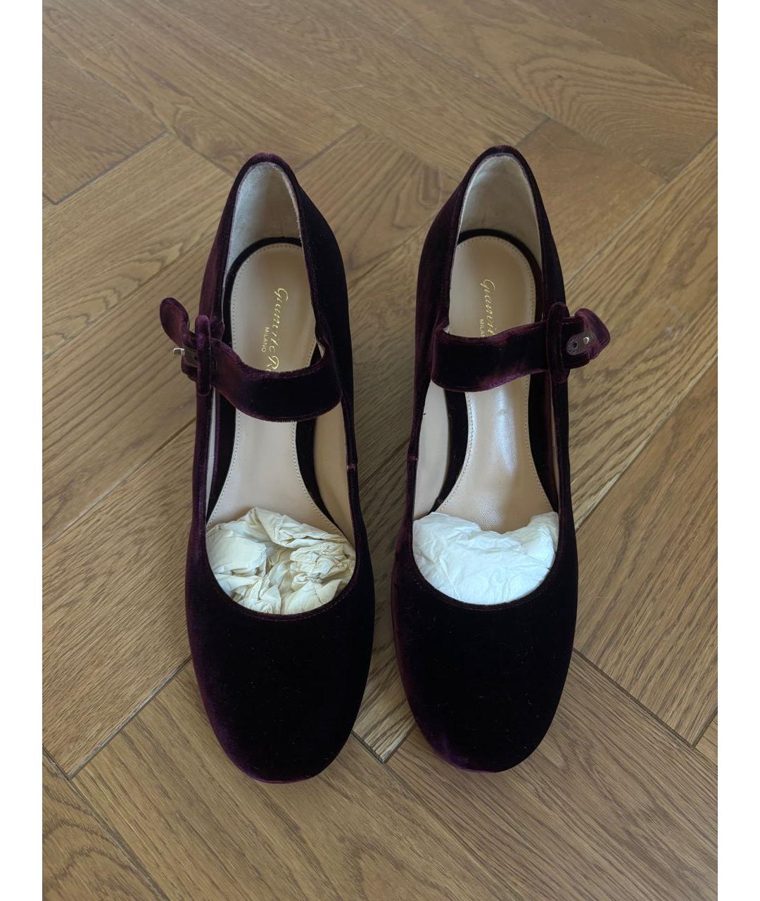 GIANVITO ROSSI Фиолетовые бархатные туфли, фото 3