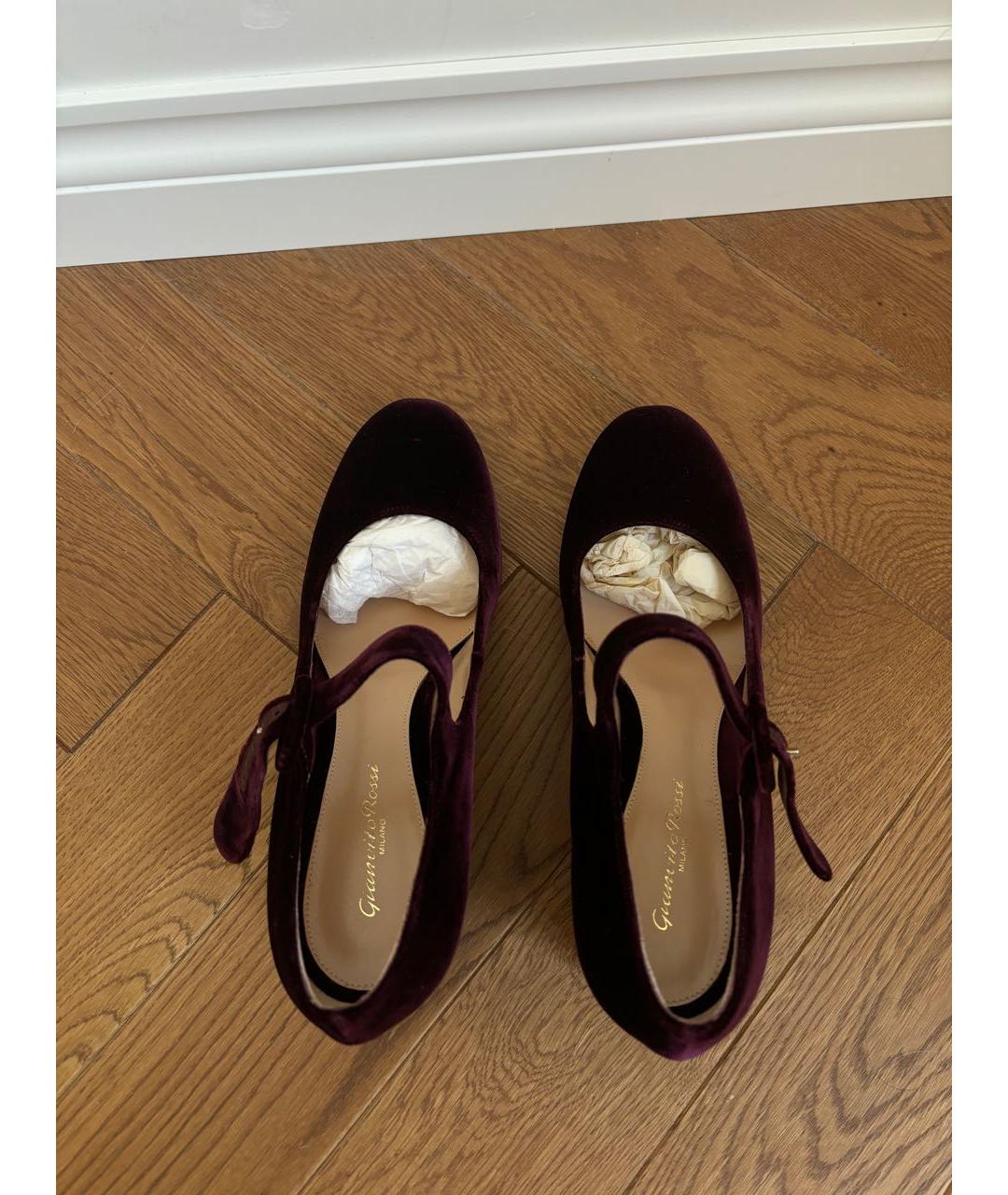 GIANVITO ROSSI Фиолетовые бархатные туфли, фото 4