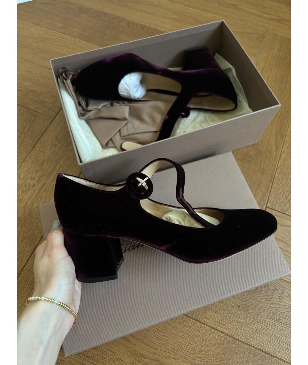 GIANVITO ROSSI Фиолетовые бархатные туфли, фото 7