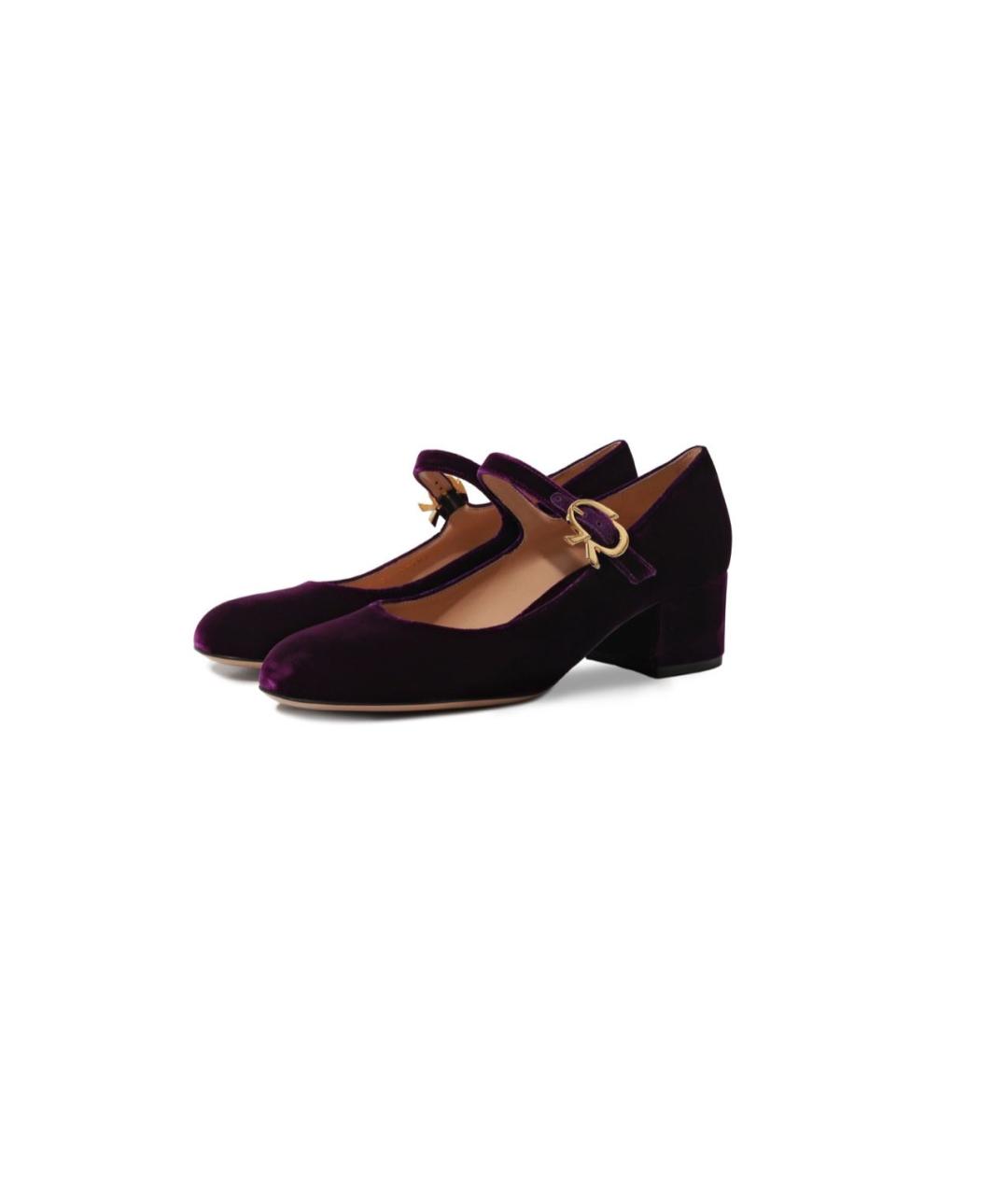 GIANVITO ROSSI Фиолетовые бархатные туфли, фото 2