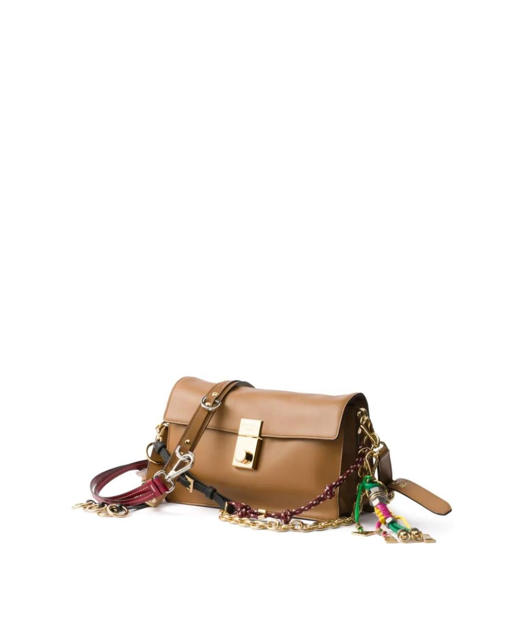 PRADA Коричневая кожаная сумка через плечо, фото 3