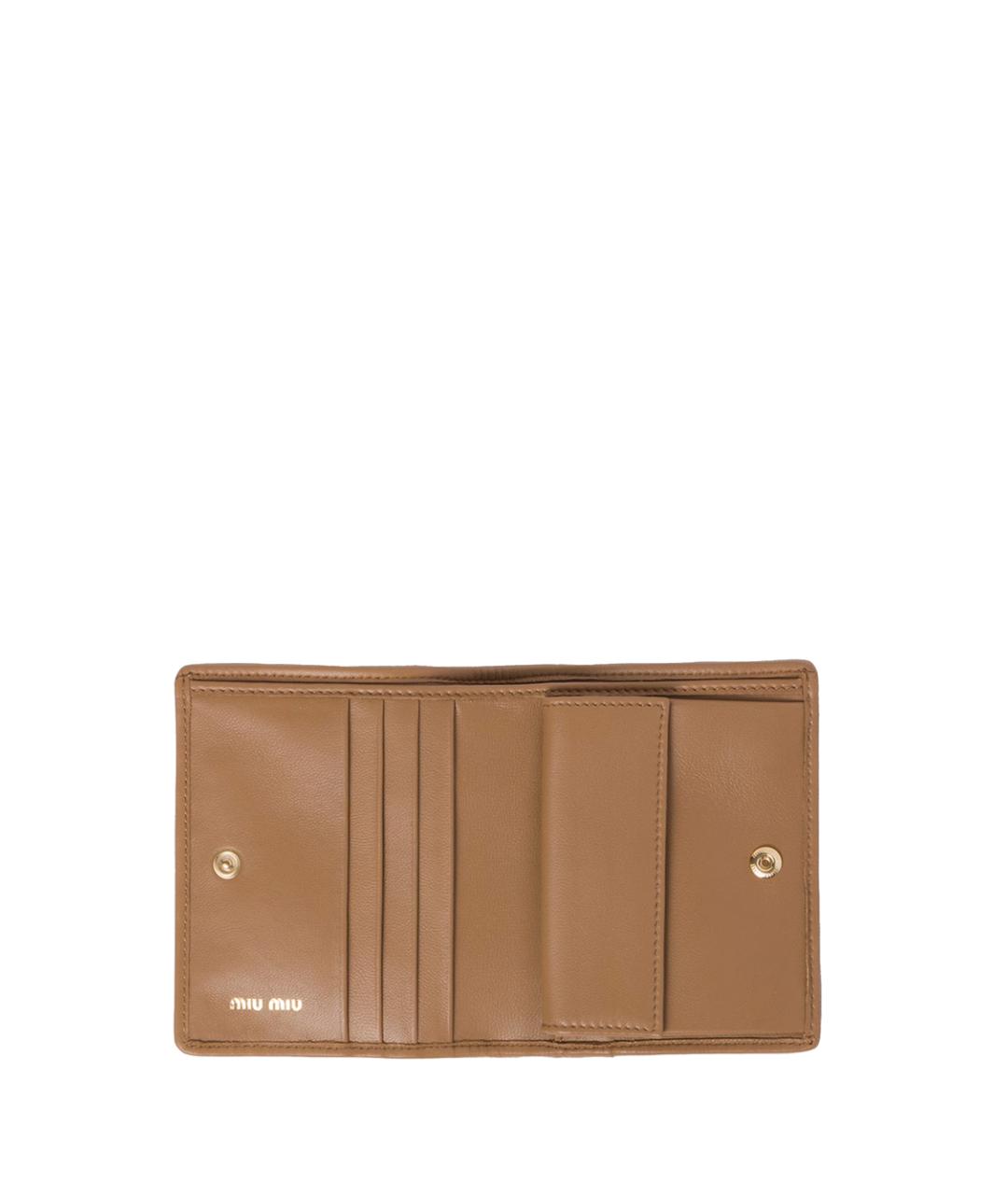 MIU MIU Коричневый кожаный кошелек, фото 2