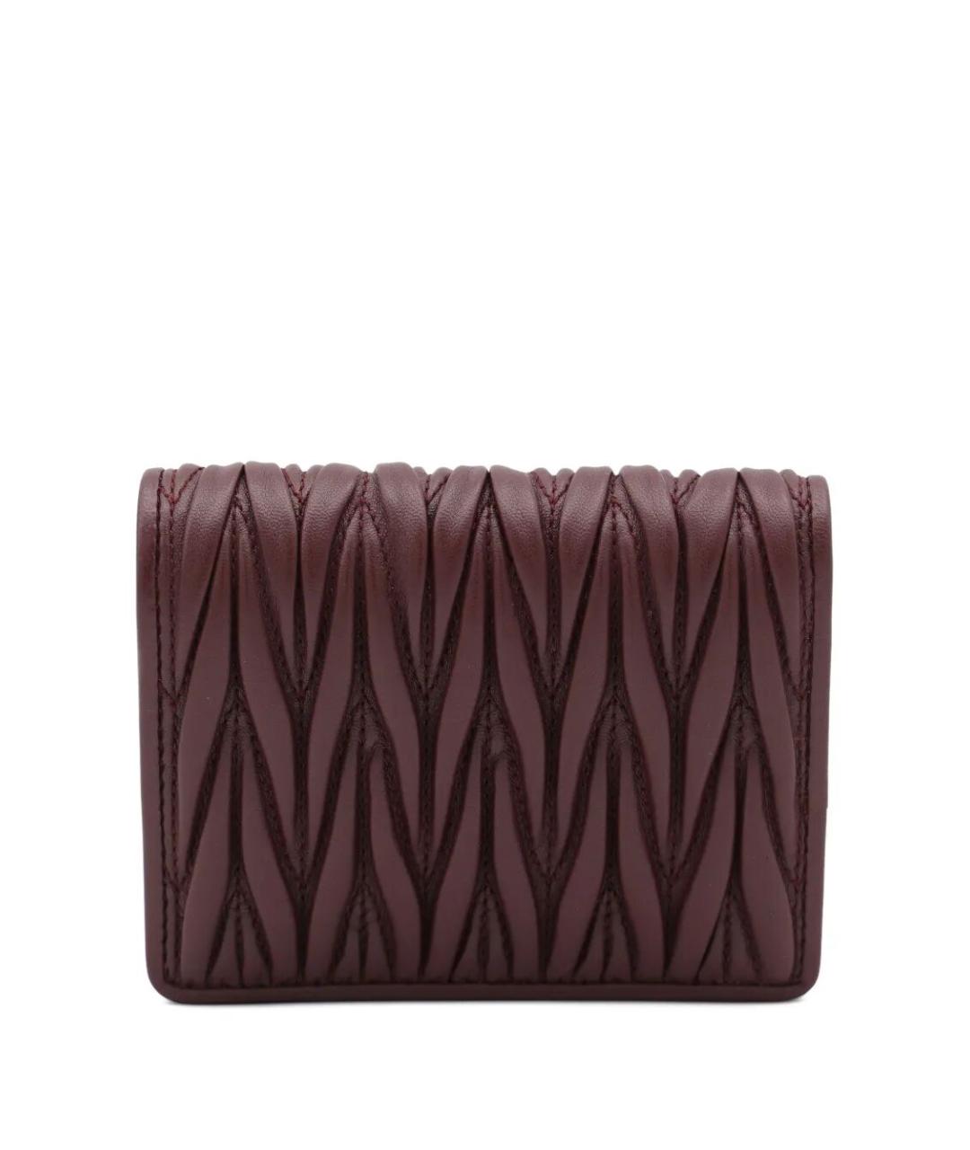 MIU MIU Бордовый кожаный кошелек, фото 2