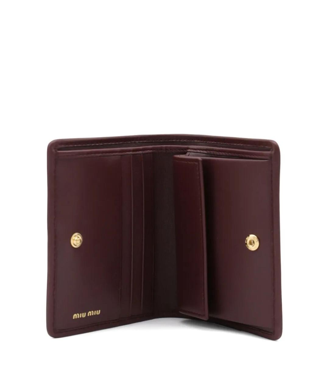 MIU MIU Бордовый кожаный кошелек, фото 3