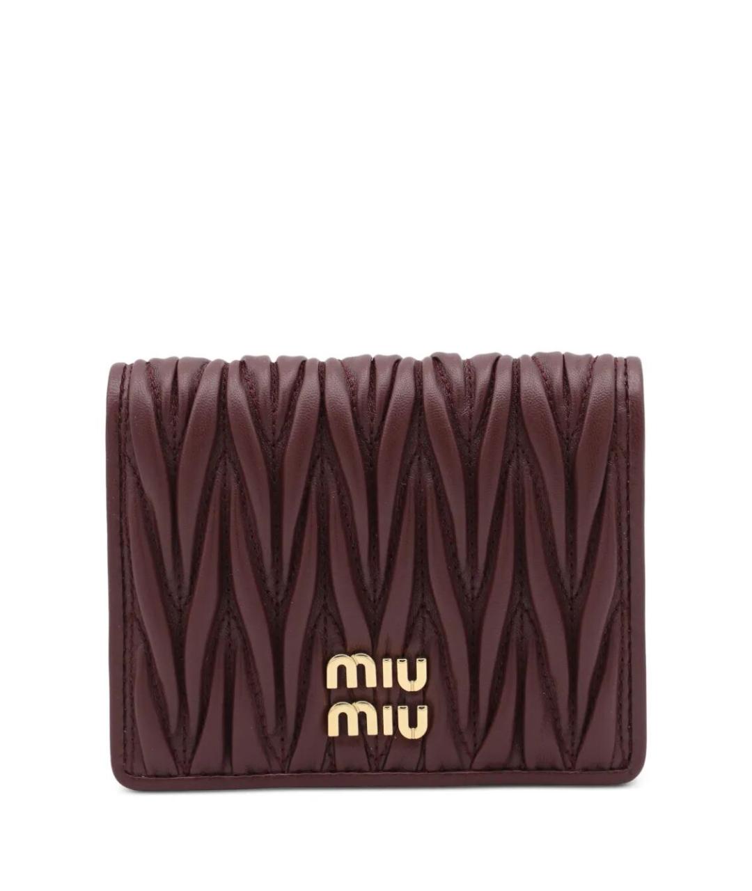 MIU MIU Бордовый кожаный кошелек, фото 1