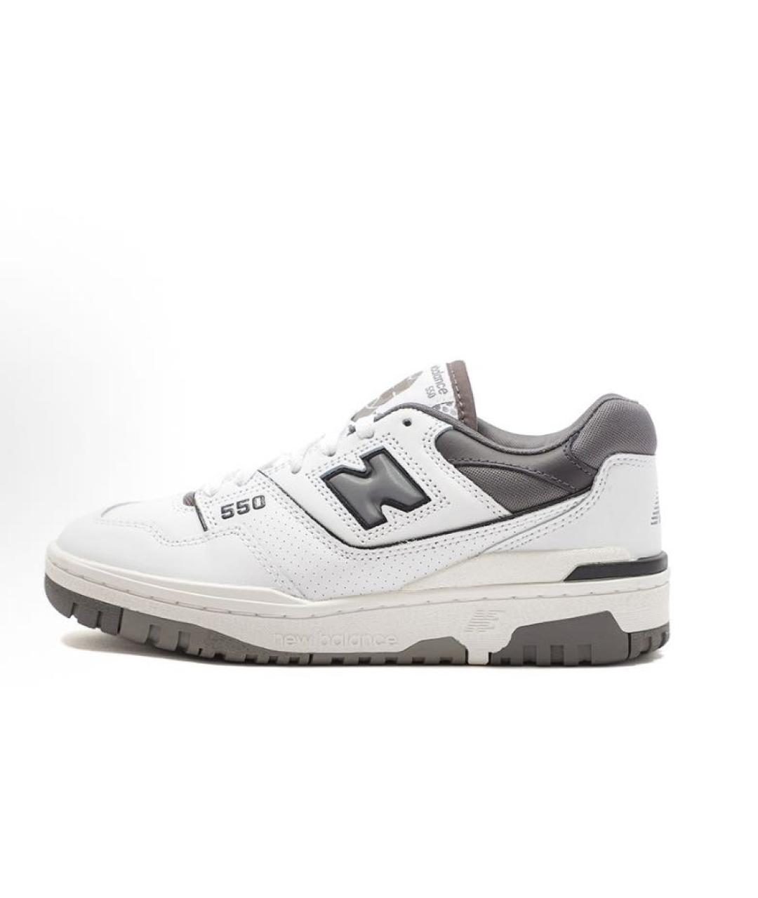 NEW BALANCE Серые кожаные низкие кроссовки / кеды, фото 2