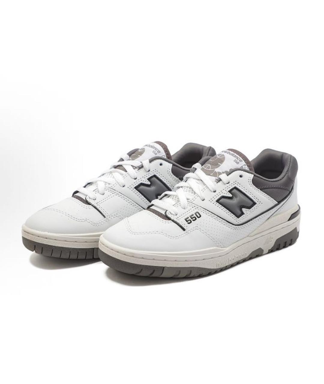NEW BALANCE Серые кожаные низкие кроссовки / кеды, фото 3