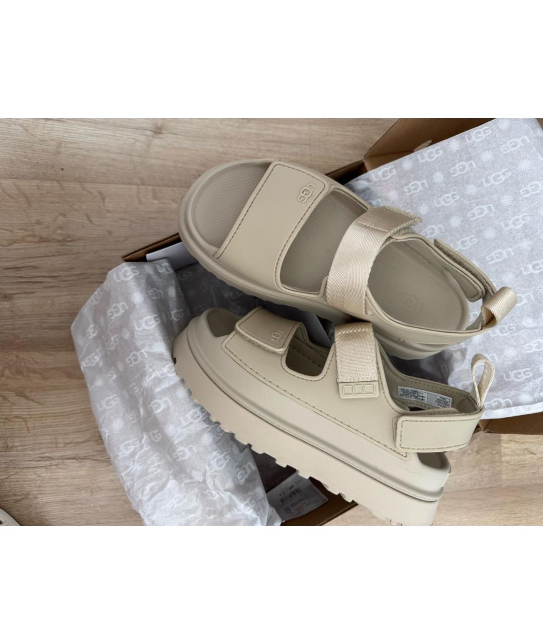 UGG AUSTRALIA Бежевые сандалии, фото 3