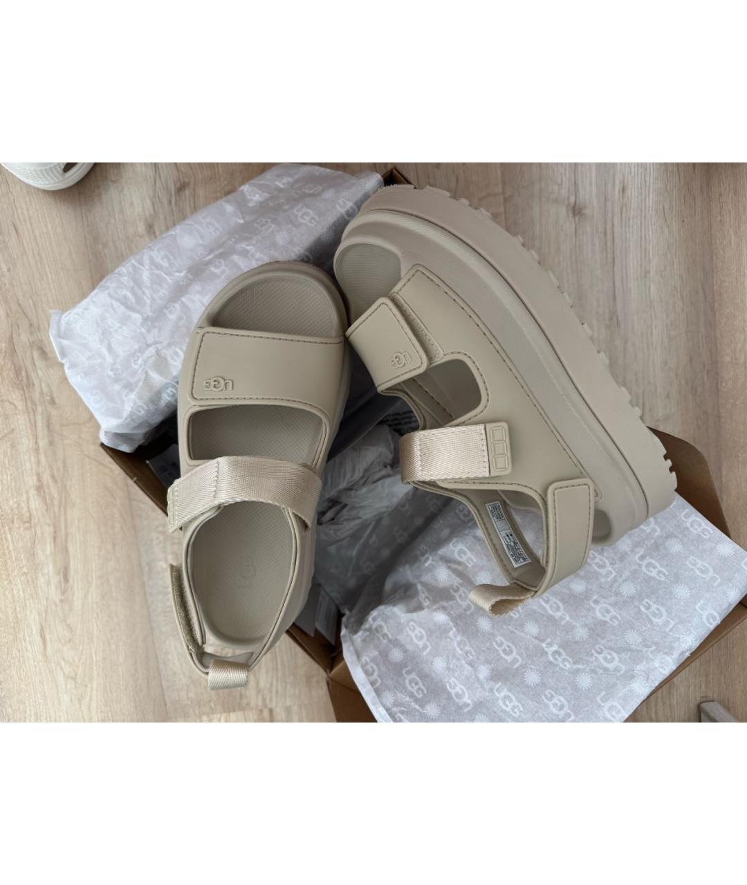 UGG AUSTRALIA Бежевые сандалии, фото 5