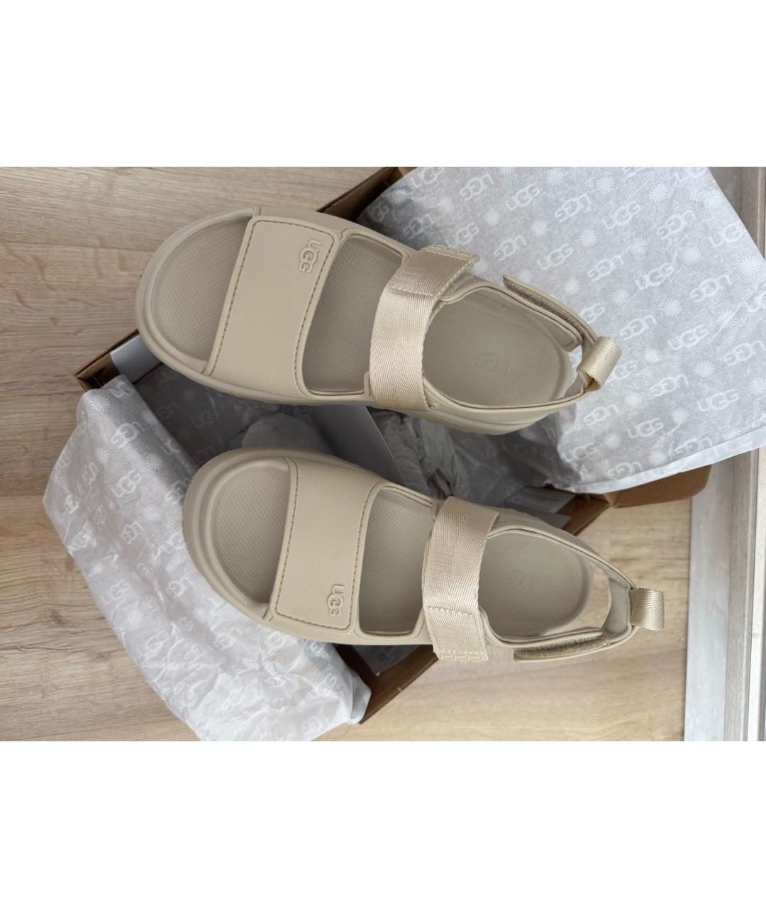 UGG AUSTRALIA Бежевые сандалии, фото 4
