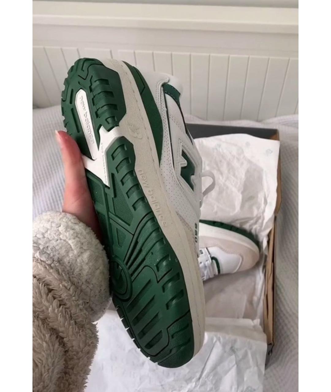 NEW BALANCE Зеленые кожаные низкие кроссовки / кеды, фото 6