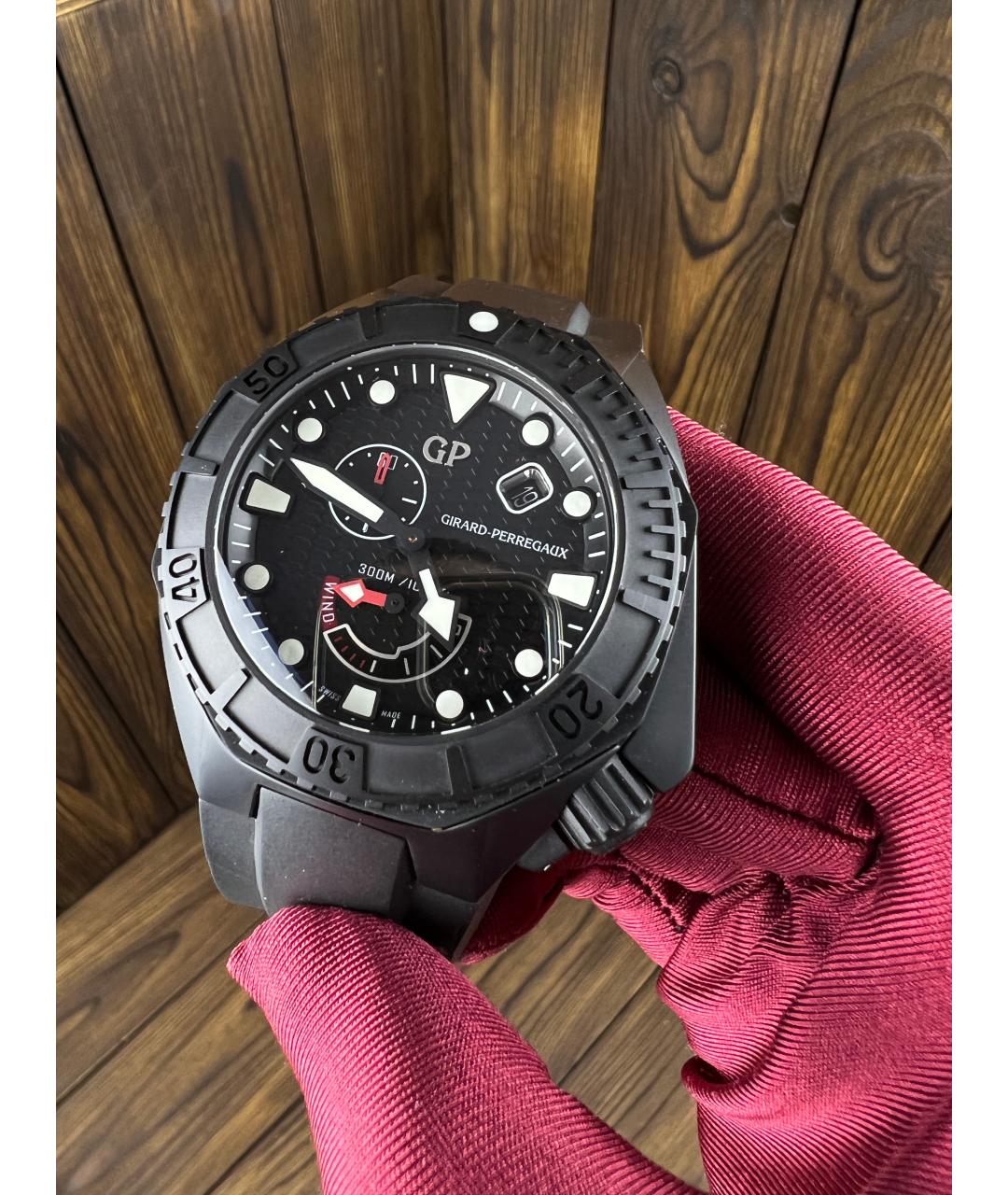 GIRARD PERREGAUX Черные керамические часы, фото 2