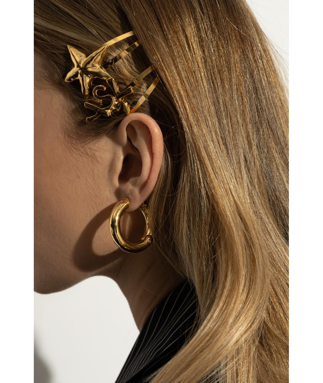 SAINT LAURENT Золотая заколка, фото 4