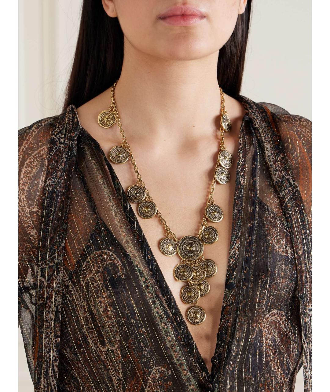SAINT LAURENT Золотое колье, фото 2