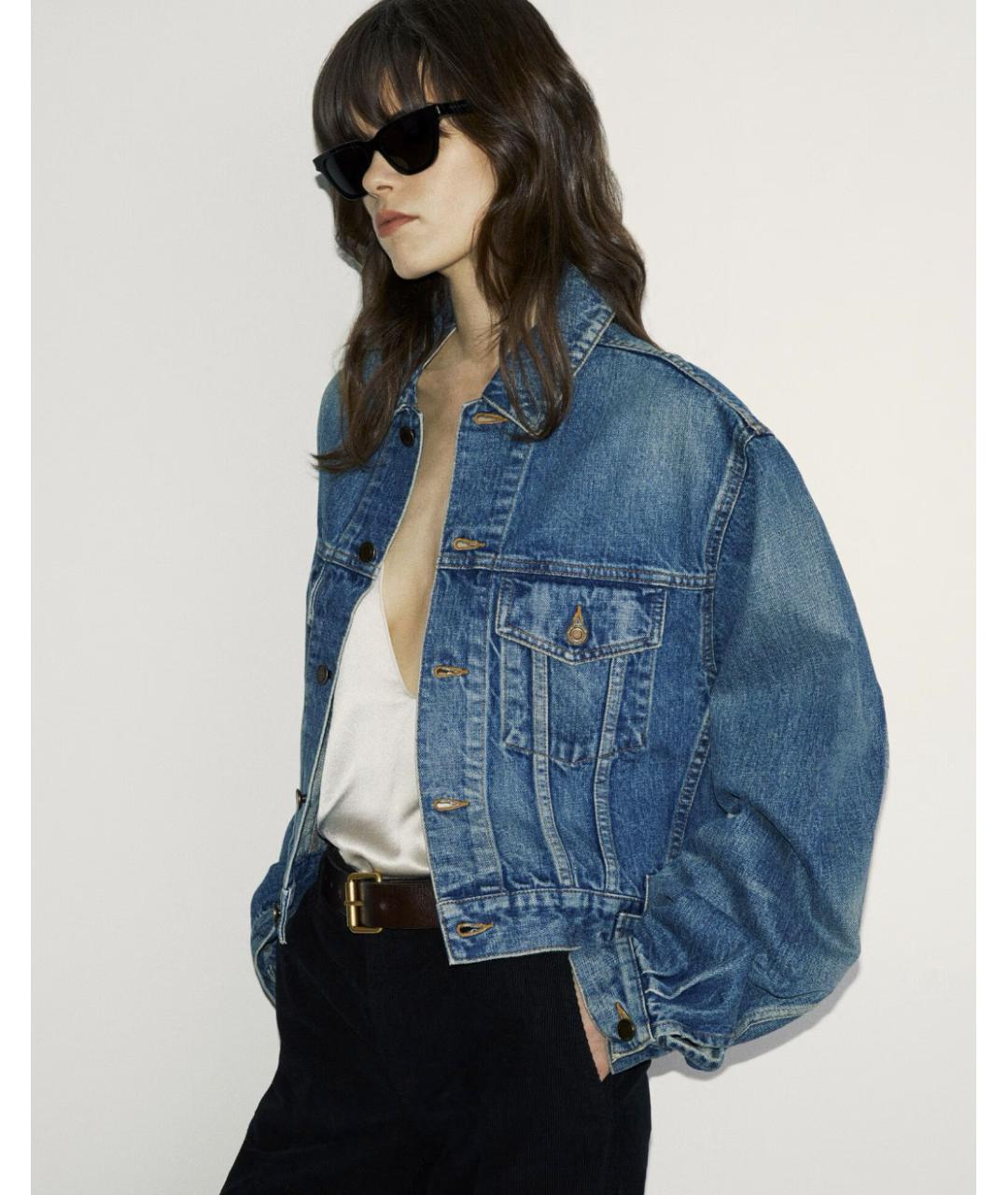 SAINT LAURENT Синяя деним куртка, фото 2