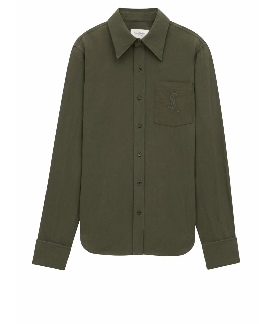 SAINT LAURENT Хаки рубашка, фото 1