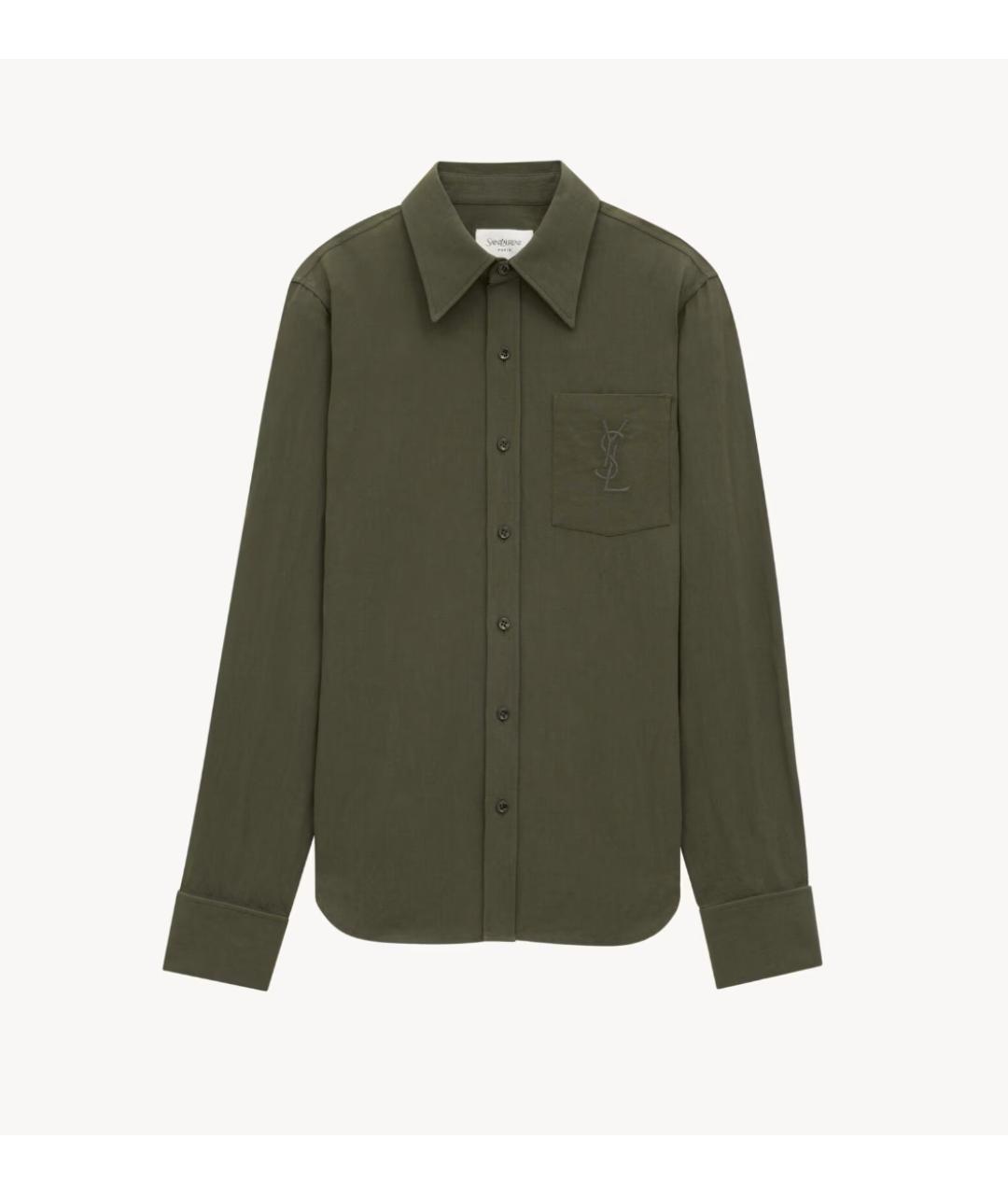 SAINT LAURENT Хаки рубашка, фото 5