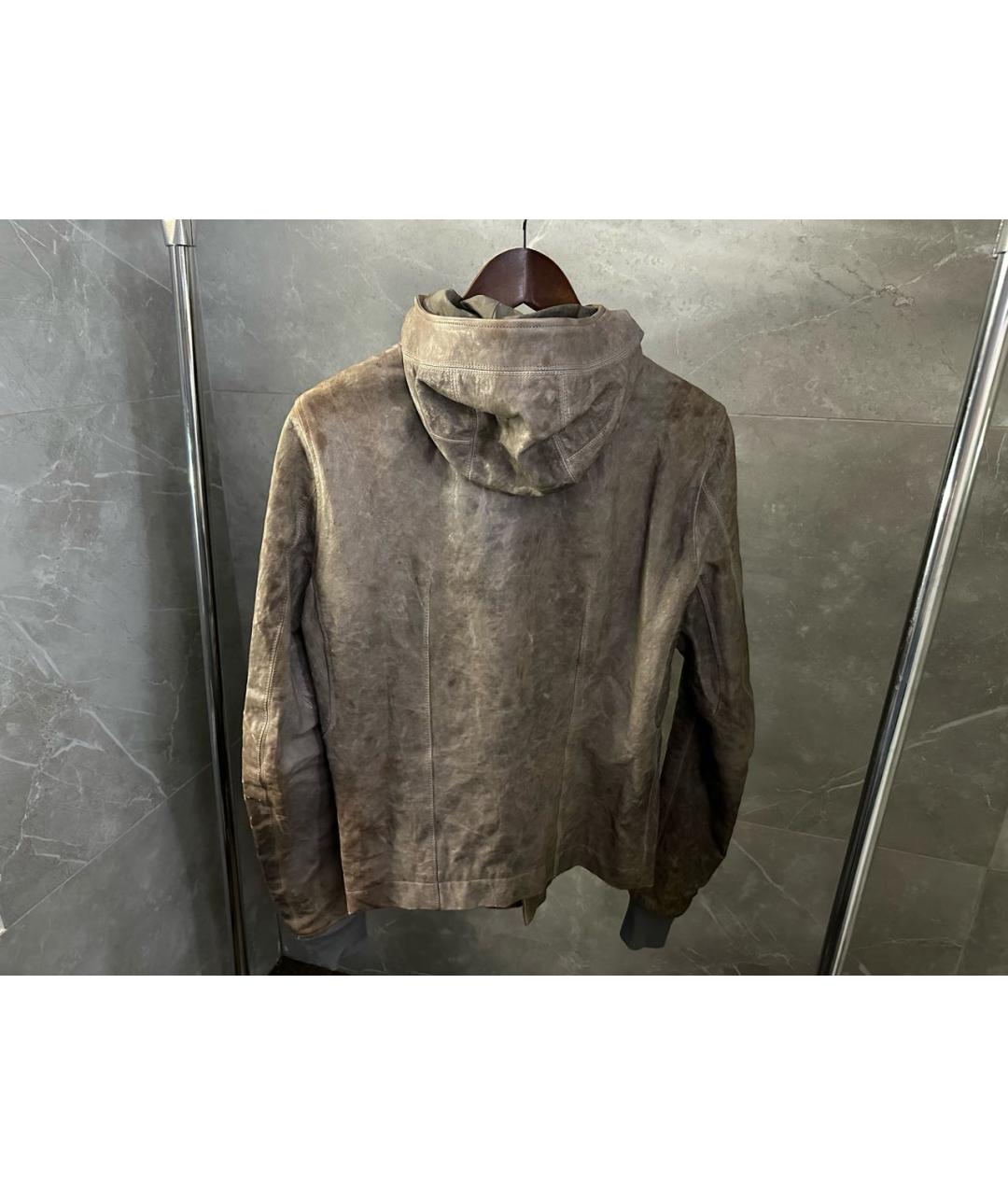 RICK OWENS Коричневая кожаная куртка, фото 2