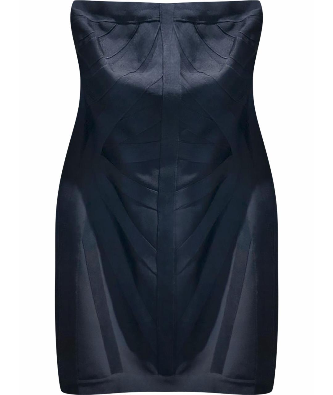 HERVE LEGER Синее вискозное вечернее платье, фото 1