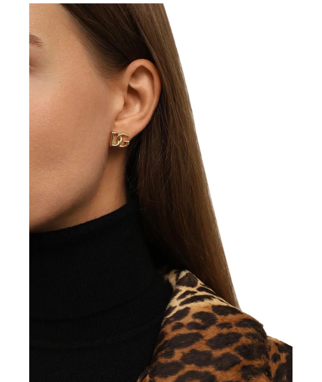 DOLCE&GABBANA Золотые латунные серьги, фото 4