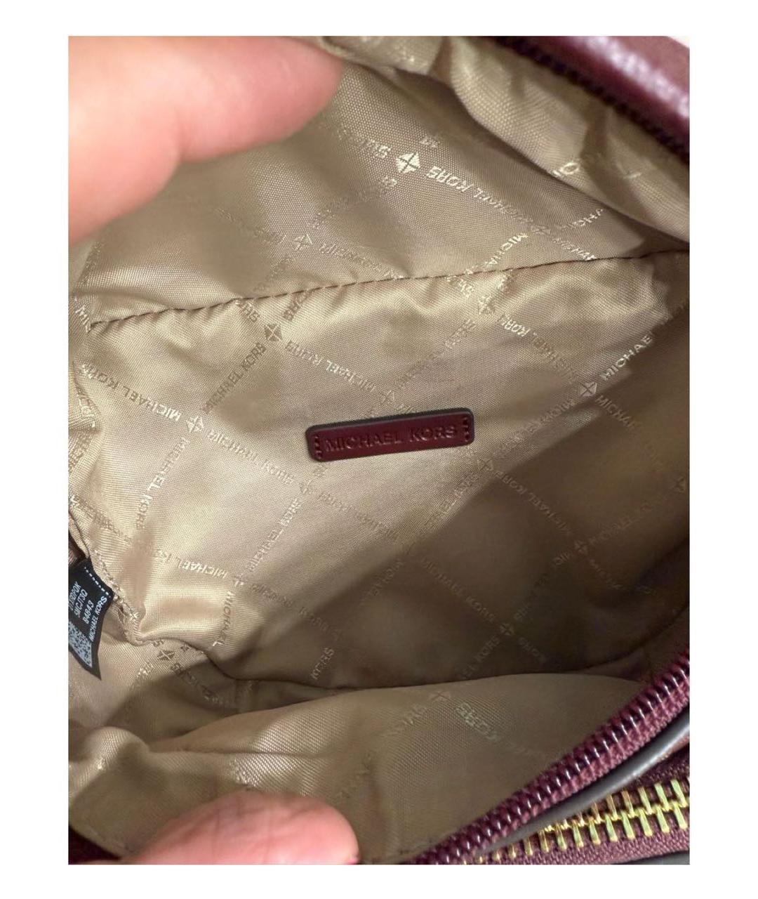 MICHAEL KORS Бордовая кожаная поясная сумка, фото 4