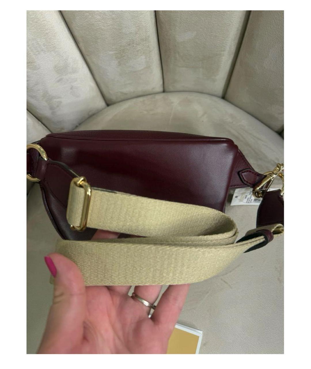MICHAEL KORS Бордовая кожаная поясная сумка, фото 3