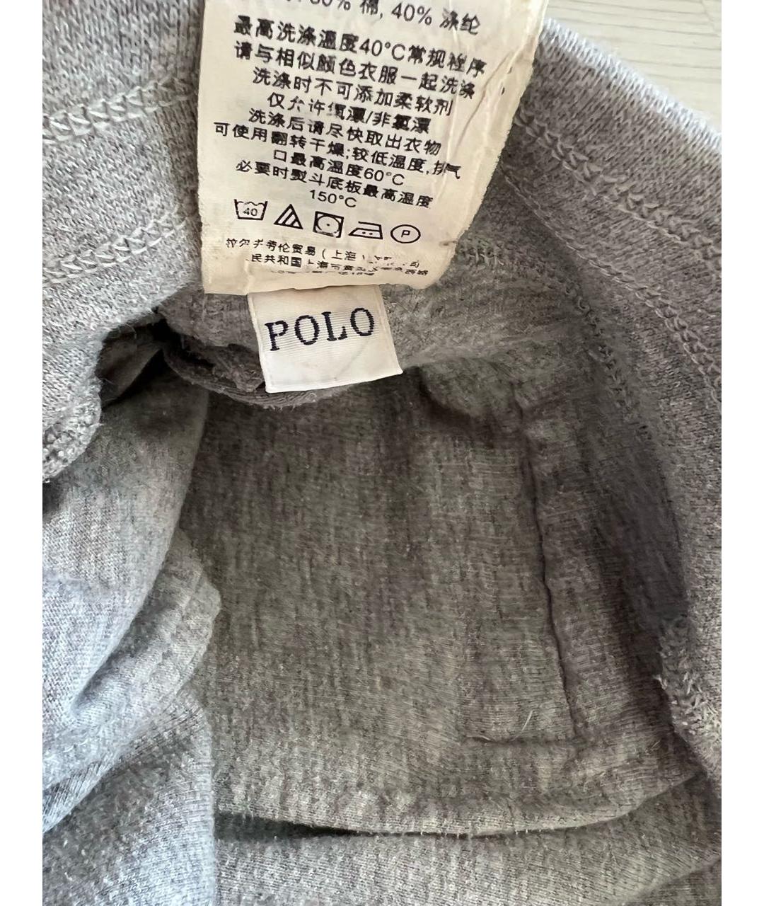 RALPH LAUREN Серые хлопковые спортивные брюки и шорты, фото 8