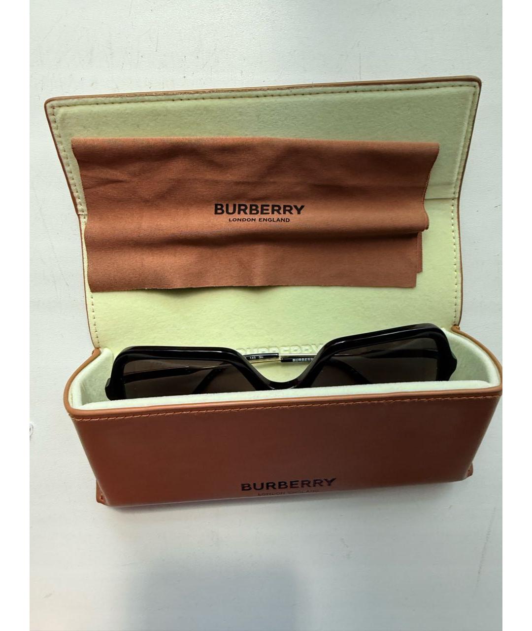 BURBERRY Черные пластиковые солнцезащитные очки, фото 5