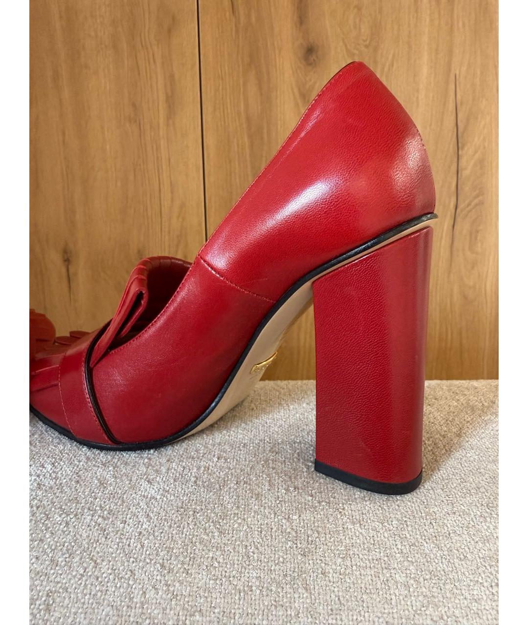 GUCCI Красные кожаные туфли, фото 5