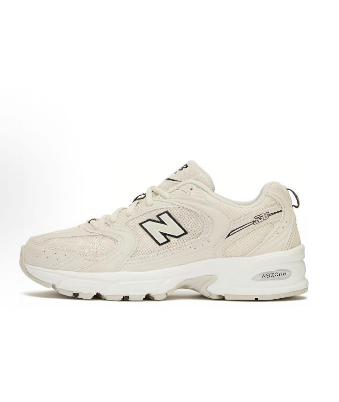 NEW BALANCE Бежевые резиновые низкие кроссовки / кеды, фото 2