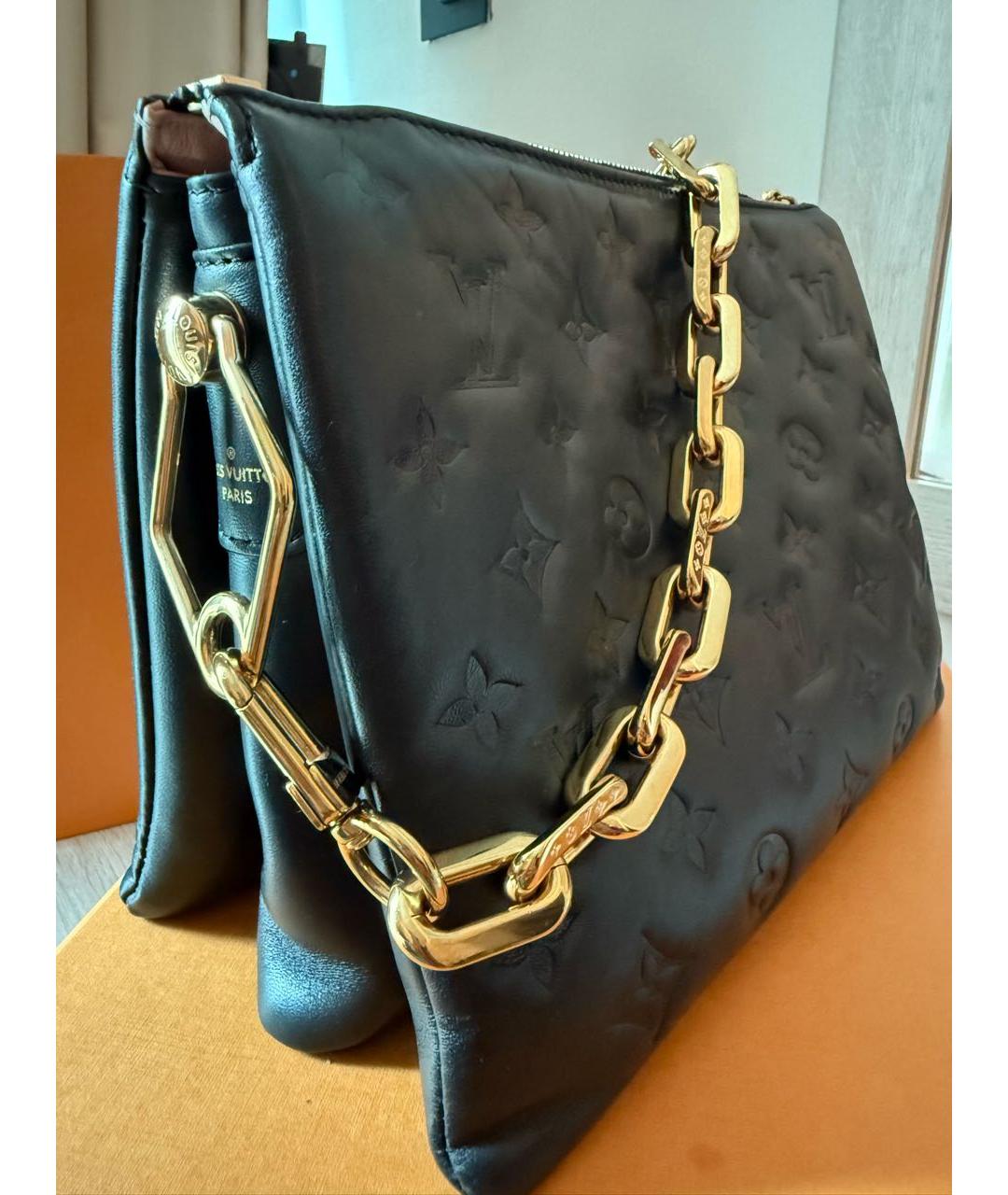 LOUIS VUITTON Черная кожаная сумка через плечо, фото 2