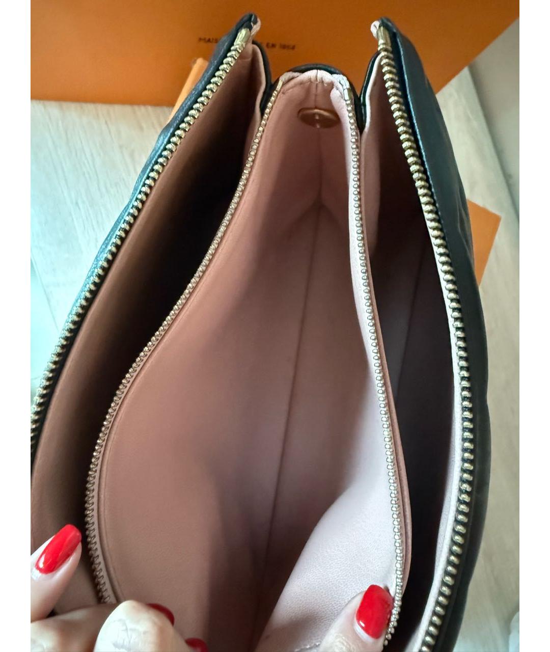 LOUIS VUITTON Черная кожаная сумка через плечо, фото 4