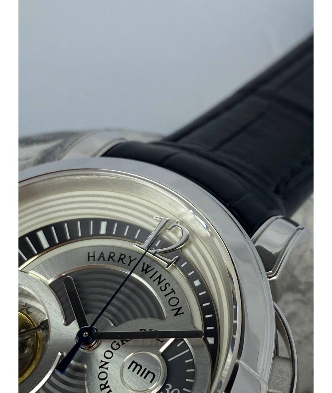 Harry Winston Черные часы из белого золота, фото 5